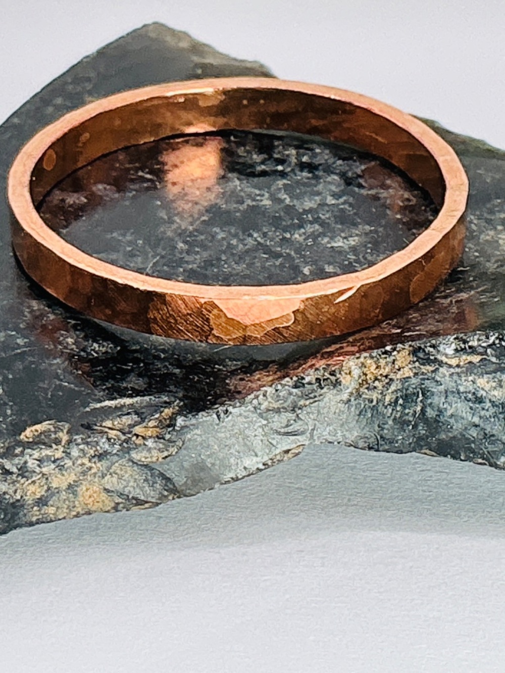 Raw Copper Ring Size 14.5 Band Jewelry Minimal Hammered Solid Handcrafted USA